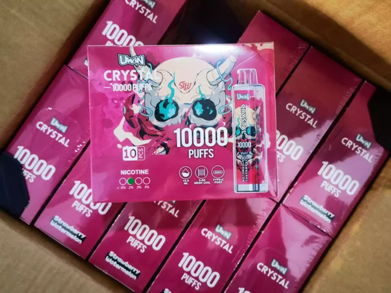 Buy Uwin Crystal 10000 Puffs Rechargeable Disposable Vape 650mAh RGB Lights Wholesale in Bulk