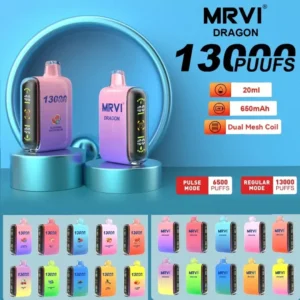 100% Original Mrvi Dragon 13000 Puffs Vaping 20ml E-Liquid Dual Mesh Coil Wholesale Disposable Vape (1)