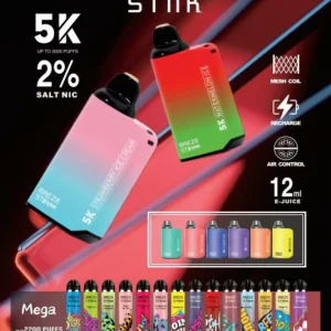 Breze Stiik Box Pro 5000 Puffs Premium Disposable Vape Pen with Mesh Coil and Adjustable Airflow 12ml Capacity 2% 5% Nicotine (14)
