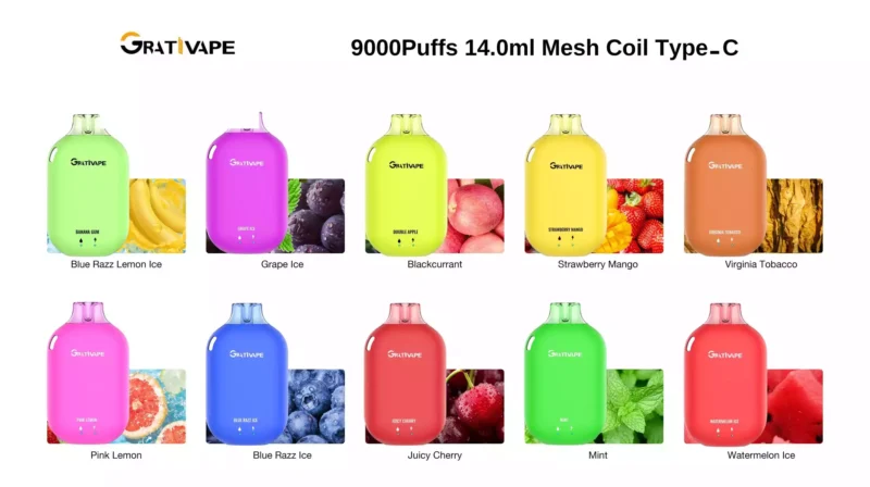 Grativape Boom 9000 Puffs Original Factory Wholesale Disposable Vape Pen Support OEM ODM 10 Flavors (6)