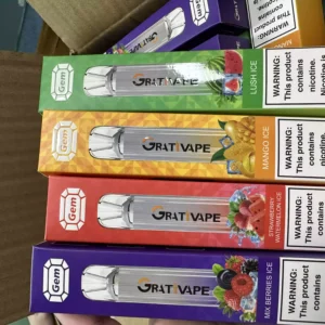 Original Grativape Gem 600 Puffs 2ml 500mAh 2% Nicotine 10 Flavor Wholesale Disposable Vape Pen (13)