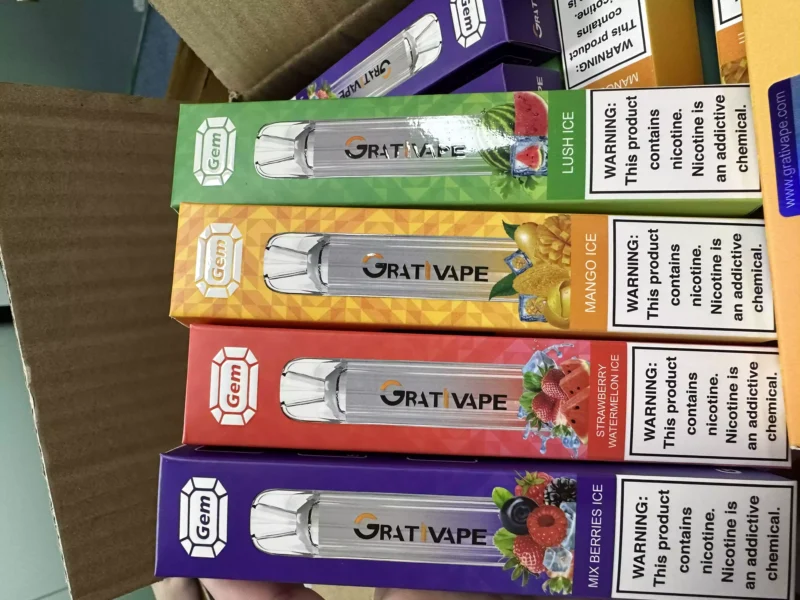 Original Grativape Gem 600 Puffs 2ml 500mAh 2% Nicotine 10 Flavor Wholesale Disposable Vape Pen (13)