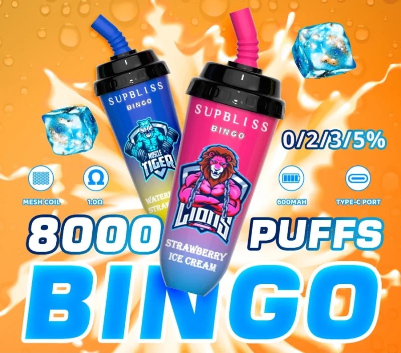 RandM Supbliss Bingo 8000 Puffs Disposable Vape Pen Wholesale Bulk Buy Low Nicotine 0% 2% 3% 5% (2)
