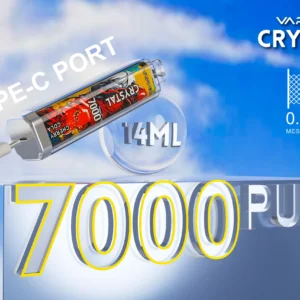 High Quality VAPME CRYSTAL 7000 Puffs Disposable Vape Pen With 0 to 5 Percent Nicotine And 18ml E-Liquid Wholesale