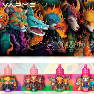 Vapme Fire 9000 Puffs 18 Flavors in Stock with 650 mAh 18ml Pre-Filled 0% 2% 3% 5% Nicotine Wholesale Disposable Vape Pen With RBG Light (15)