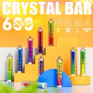 Wholesale MYDE Crystal Bar 600 Puffs Disposable Vape Pen with Mesh Coil 2ml 20mg Nicotine 10 Flavor Options (3)