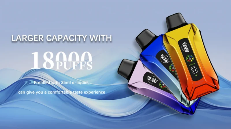 Wholesale VASY SORA 18000 Puffs Disposable Vape Pen with Double Mesh Coil Multiple Nicotine Options and LED ( (3)