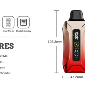 Wholesale VASY SORA 18000 Puffs Disposable Vape Pen with Double Mesh Coil Multiple Nicotine Options and LED ( (4)