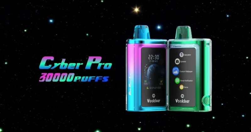 Wholesale Vookbar Cyber Pro 30000 Puffs Disposable Vape Pen with Dual Mesh Coil Touch Screen Bluetooth Connectivity and Child Lock Direct from Factory (8)