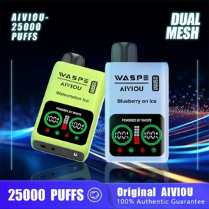 Wholesale WASPE 25000 PUFFS Dual Mesh Disposable Vape Pen with LCD Display - 25ml 0% 2% 5% Nicotine Options (18)