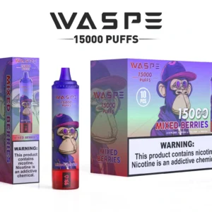Wholesale Waspe 15000 Puffs Disposable Vape Pen with 22ml E-Liquid 850mAh Rechargeable Battery and LCD Display Available in 0% 2% 3% 5% Nicotine Levels (15)