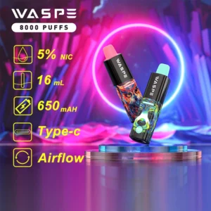 Wholesale Waspe 8000 Puffs Disposable Vape Pen with Multiple Nicotine 0% 2% 3% 5% Levels 16ml Capacity Type-C Rechargeable Battery (15)