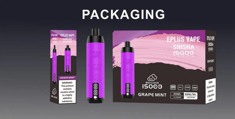 EPLUS VAPE SHISHA 15000 Puffs Wholesale Disposable Vapes 6% Nicotine Mesh Coil Buy Bulk Original Factory (1)