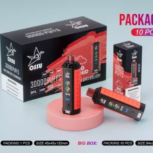 OSSU 30000 Puffs Wholesale Disposable Vape Buy Bulk Rechargeable 0% 2% 3% 5% Low Nicotine Digital Smart Screen 2024 Hot (2)