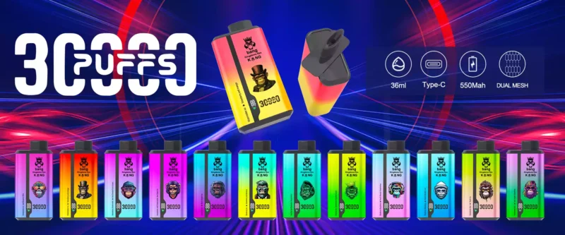 Bang King Grativape 30000 puffs Rechargeable Disposable Vape Wholesale 0% 2% 3% 5% Low Nicotine 36ml E Liquid Mesh Coil Bulk Buy 30K Disposable Electronic Cigarettes (15)