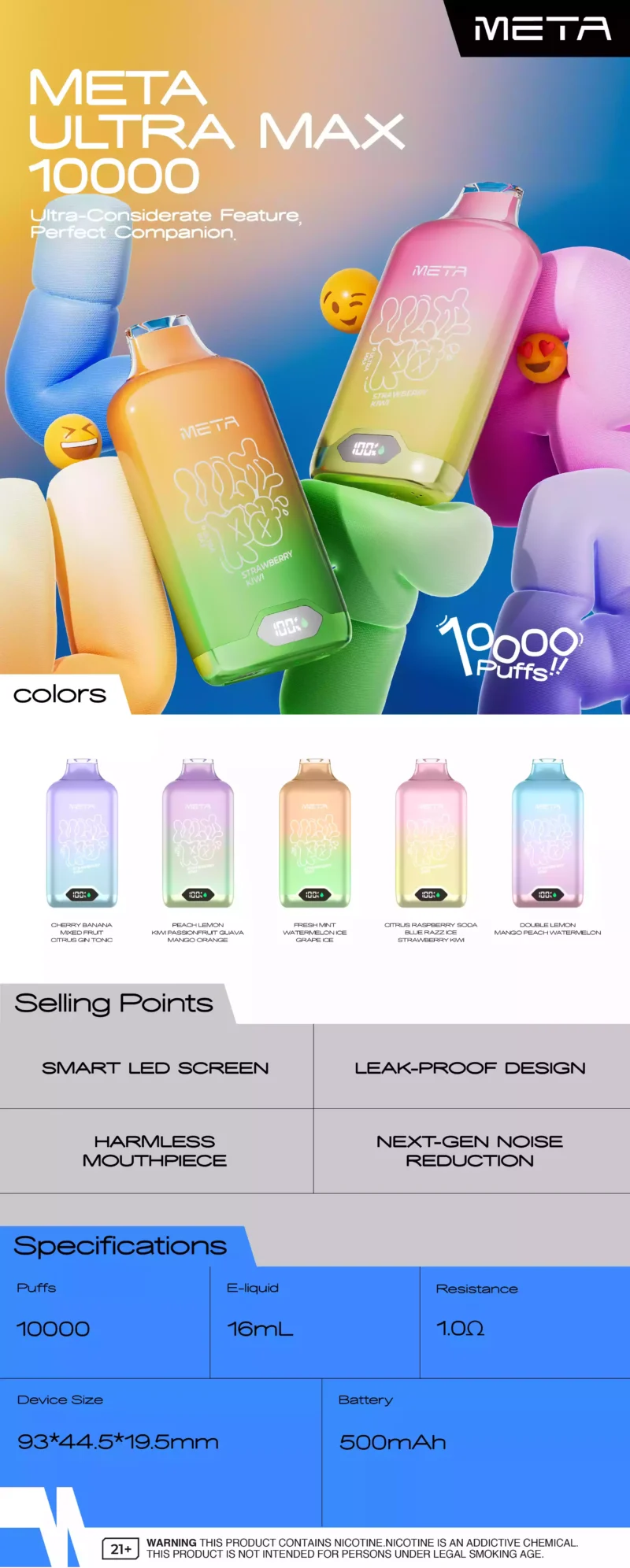 MOTI ULTRA MAX 10000 Puffs Disposable Vapes Pen Wholesale Rechargeable Meta Smart LED Screen 3% Low Nicotine Bulk Buy 10k Original Shipping (1) (2)