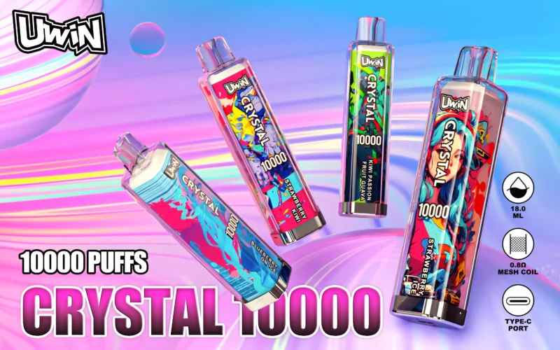 Uwin Crystal 10000 Puffs Rechargeable 650mAh Wholesale Disposable Vape RGB Lights Nicotine 0% 2% 3% 5% 15 Flavors Factory Bulk Buy (4)