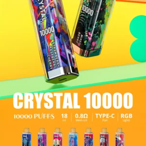 Uwin Crystal 10000 Puffs Rechargeable 650mAh Wholesale Disposable Vape RGB Lights Nicotine 0% 2% 3% 5% 15 Flavors Factory Bulk Buy (8)