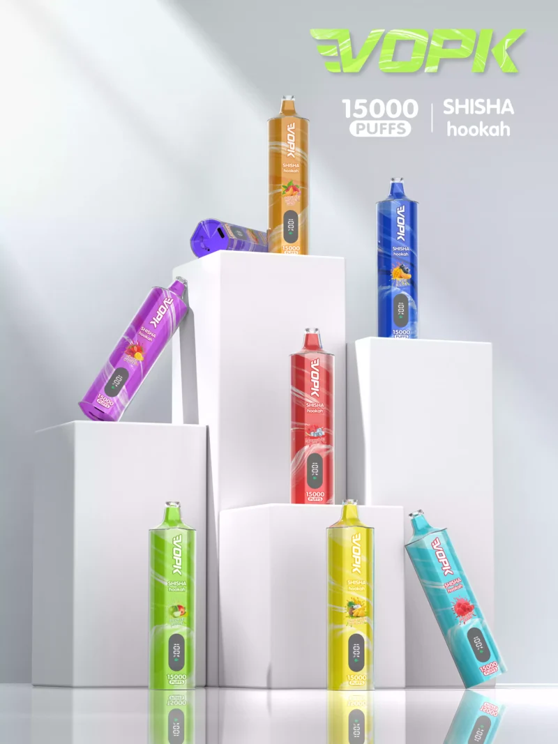 VOPK Shisha Hookah 15000 Puffs Rechargeable 0% 2% 3% 5% Low Nicotine Disposable Vape Pen Wholesale LED Display Adjustable airflow 2025 New Best Price (13)